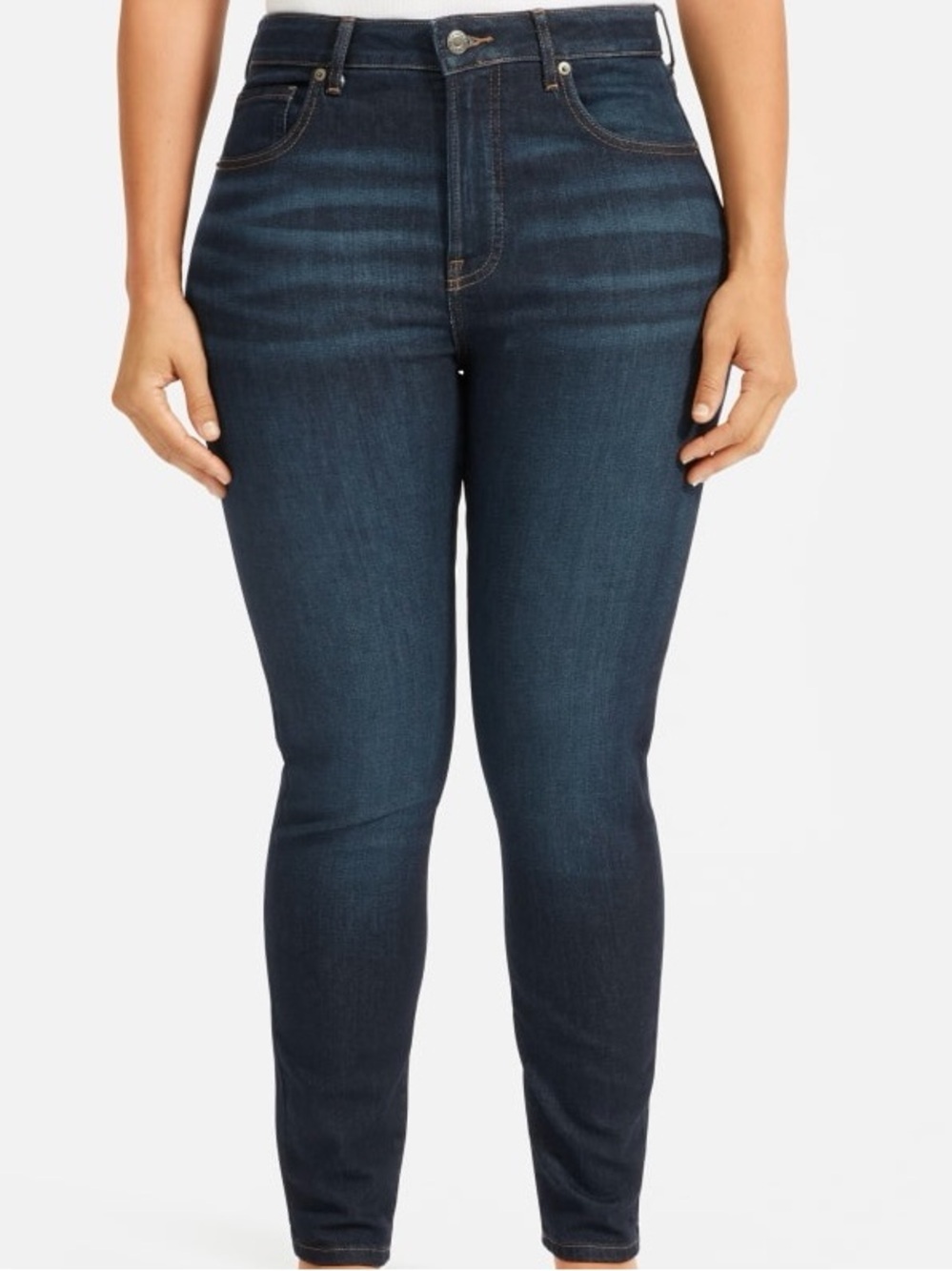 Everlane Authentic Stretch High-Rise Skinny Jean in Dark Blue Wash Size 27 Ankle